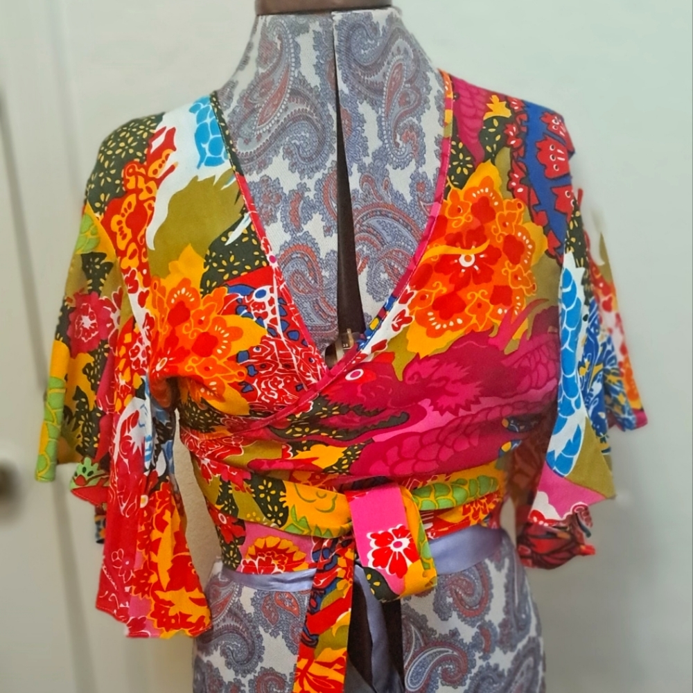 Trashy Diva Psychedelic Dragon Wrap Blouse